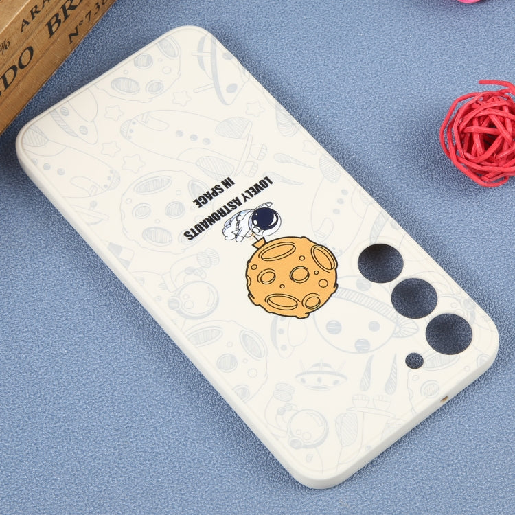 For Samsung Galaxy S20 Astronaut Pattern Silicone Straight Edge Phone Case(Lovely Astronaut-White) - free shipping - PMC TechLife - Order now!