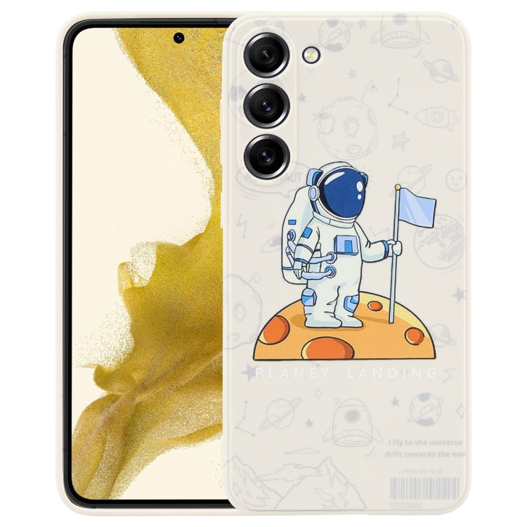 For Samsung Galaxy S20+ Astronaut Pattern Silicone Straight Edge Phone Case(Planet Landing-White) - free shipping - PMC TechLife - Order now!