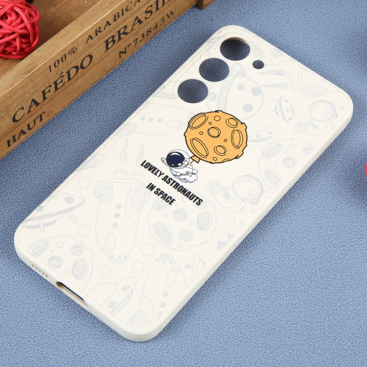 For Samsung Galaxy S10+ Astronaut Pattern Silicone Straight Edge Phone Case(Lovely Astronaut-White) - free shipping - PMC TechLife - Order now!