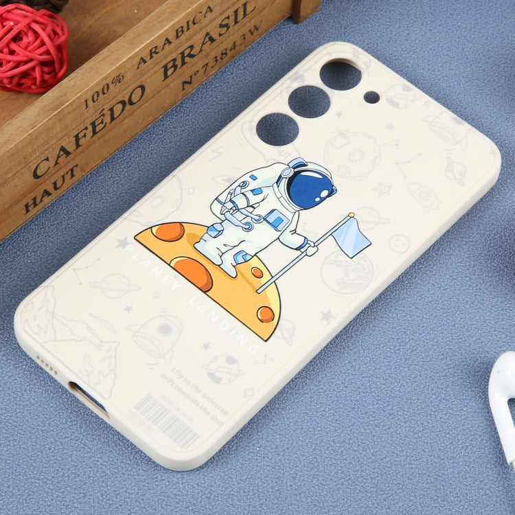 For Samsung Galaxy A20 / A30 Astronaut Pattern Silicone Straight Edge Phone Case(Planet Landing-White) - free shipping - PMC TechLife - Order now!
