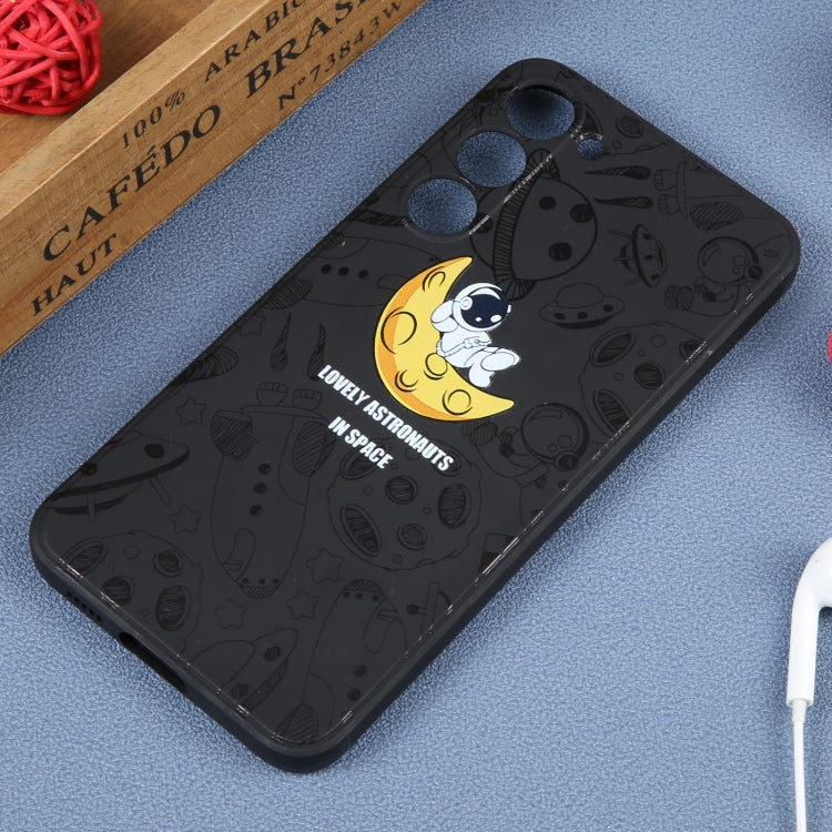 For Samsung Galaxy A02 Astronaut Pattern Silicone Straight Edge Phone Case(Lovely Astronaut-Black) - free shipping - PMC TechLife - Order now!