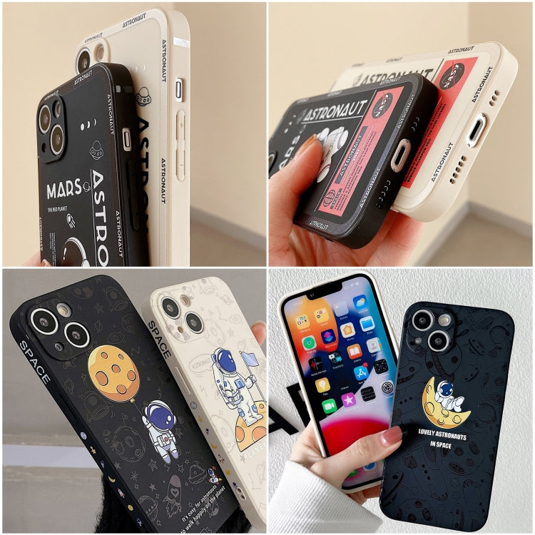 For Samsung Galaxy A32 4G Astronaut Pattern Silicone Straight Edge Phone Case(Flying Astronaut-White) - free shipping - PMC TechLife - Order now!