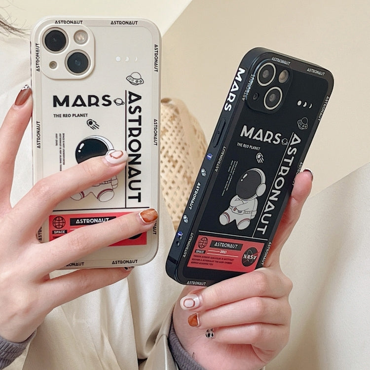 For Samsung Galaxy A50 Astronaut Pattern Silicone Straight Edge Phone Case(Flying Astronaut-White) - free shipping - PMC TechLife - Order now!