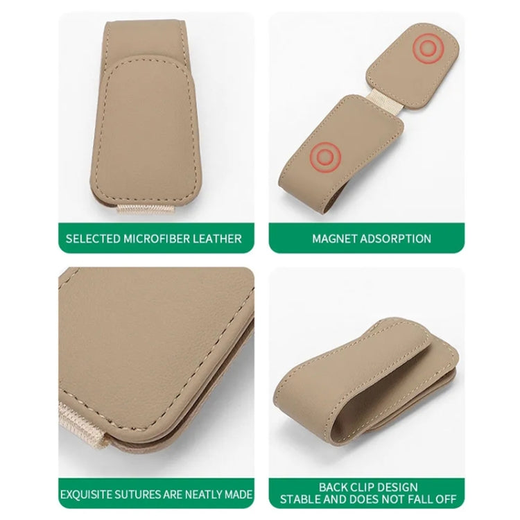 Car Sun Visor Glasses Holder Multifunctional Card Clip Storage Rack(Brown) - Sunglasses & Glasses Clips by PMC TechLife | Online Shopping South Africa | PMC TechLife | Buy Now Pay Later Mobicred