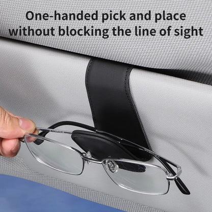 Car Sun Visor Glasses Holder Multifunctional Card Clip Storage Rack(Brown) - Sunglasses & Glasses Clips by PMC Jewellery | Online Shopping South Africa | PMC Jewellery