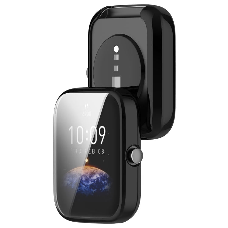 For Amazfit Bip 3 / Bip 3 Pro Universal Full Coverage TPU Electroplating Watch Protective Case(Black) - Watch Cases by PMC TechLife | Online Shopping South Africa | PMC TechLife