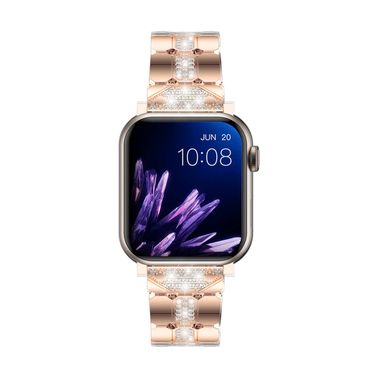 Diamond Metal Watch Band For Apple Watch 6 40mm(Rose Gold) - Watch Bands by PMC Jewellery | Online Shopping South Africa | PMC Jewellery