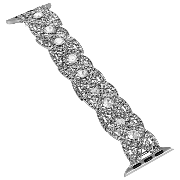 Diamonds Twist Metal Watch Band For Apple Watch 5 44mm(Silver) - Watch Bands by PMC Jewellery | Online Shopping South Africa | PMC Jewellery