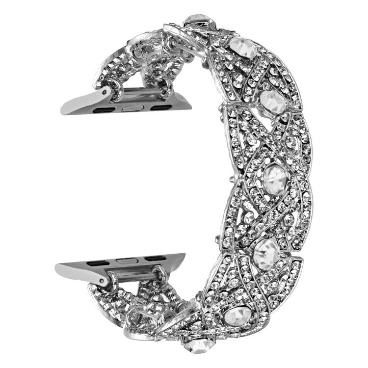 Diamonds Twist Metal Watch Band For Apple Watch 4 44mm(Silver) - Watch Bands by PMC TechLife | Online Shopping South Africa | PMC TechLife