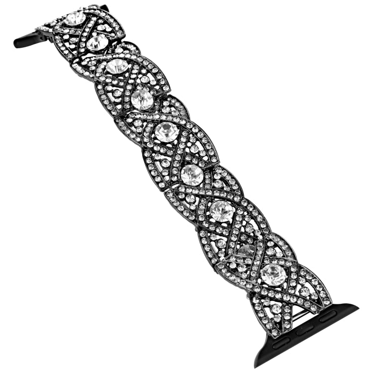 Diamonds Twist Metal Watch Band For Apple Watch 2 42mm(Black) - Watch Bands by PMC TechLife | Online Shopping South Africa | PMC TechLife