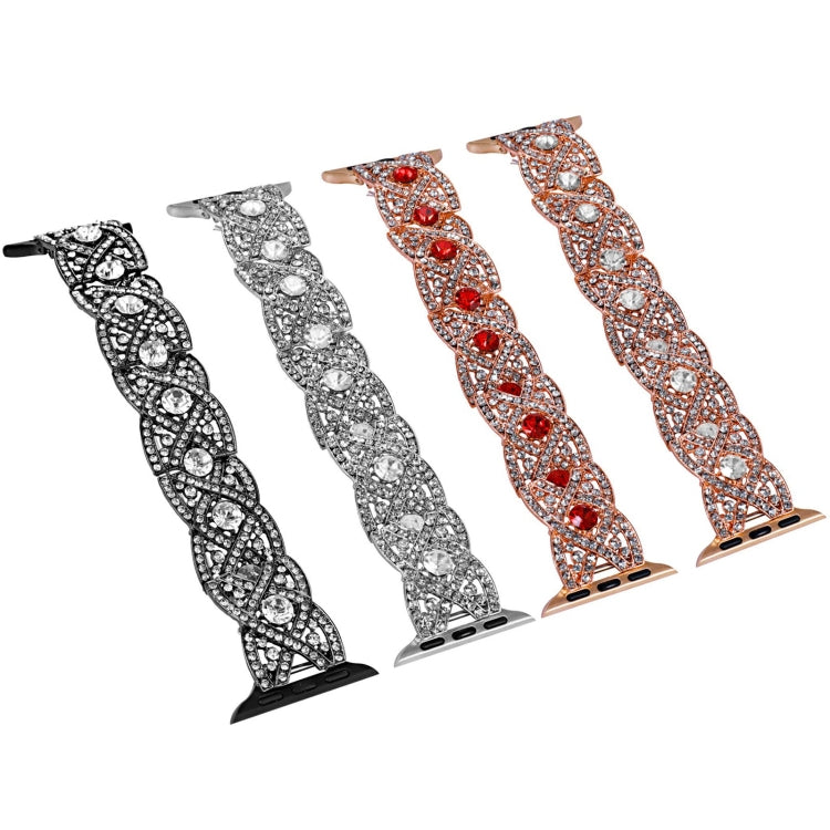 Diamonds Twist Metal Watch Band For Apple Watch 4 44mm(Silver) - Watch Bands by PMC TechLife | Online Shopping South Africa | PMC TechLife