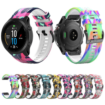 For Garmin  Tactix 7 Pro / Fenix 7X / 6X Pro Printing Quick Release Silicone Watch Band(Rose Flower) - Watch Bands by PMC Jewellery | Online Shopping South Africa | PMC Jewellery