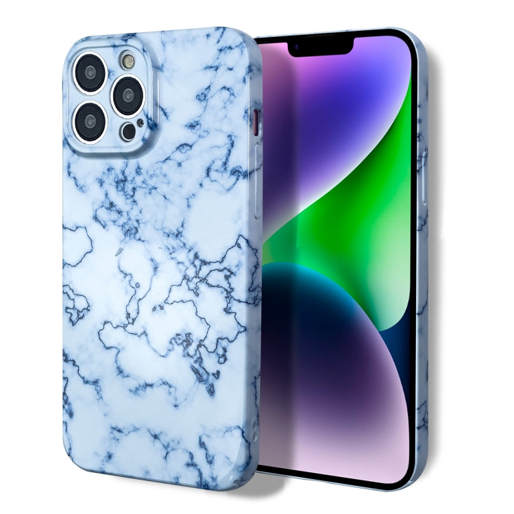 For iPhone 14 Pro Marble Pattern Phone Case(Blue White) - iPhone 14 Pro Cases by PMC Jewellery | Online Shopping South Africa | PMC Jewellery