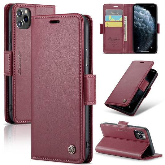 For iPhone 11 Pro Max CaseMe 023 Butterfly Buckle Litchi Texture RFID Anti-theft Leather Phone Case(Wine Red) - iPhone 11 Pro Max Cases by CaseMe | Online Shopping South Africa | PMC Jewellery