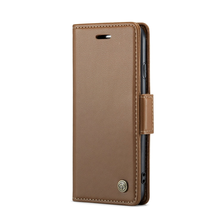 For iPhone SE 2022/SE 2020/6/7/8 CaseMe 023 Butterfly Buckle Litchi Texture RFID Anti-theft Leather Phone Case(Brown) - More iPhone Cases by CaseMe | Online Shopping South Africa | PMC Jewellery