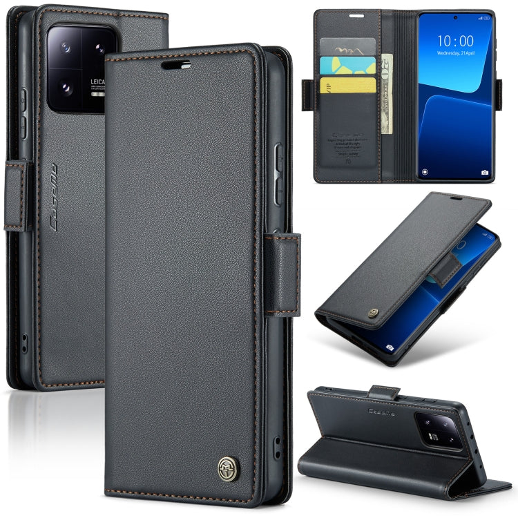 For Xiaomi 13 Pro CaseMe 023 Butterfly Buckle Litchi Texture RFID Anti-theft Leather Phone Case(Black) - 13 Pro Cases by CaseMe | Online Shopping South Africa | PMC Jewellery