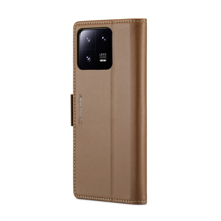 For Xiaomi 13 Pro CaseMe 023 Butterfly Buckle Litchi Texture RFID Anti-theft Leather Phone Case(Brown) - Xiaomi Cases by CaseMe | Online Shopping South Africa | PMC Jewellery | Buy Now Pay Later Mobicred