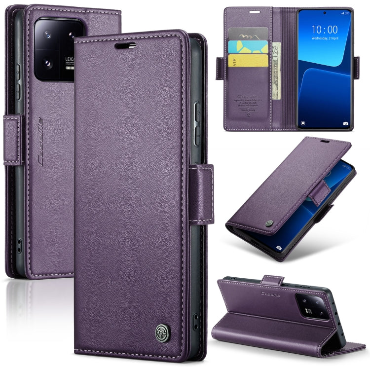 For Xiaomi 13 Pro CaseMe 023 Butterfly Buckle Litchi Texture RFID Anti-theft Leather Phone Case(Pearly Purple) - Xiaomi Cases by CaseMe | Online Shopping South Africa | PMC Jewellery | Buy Now Pay Later Mobicred