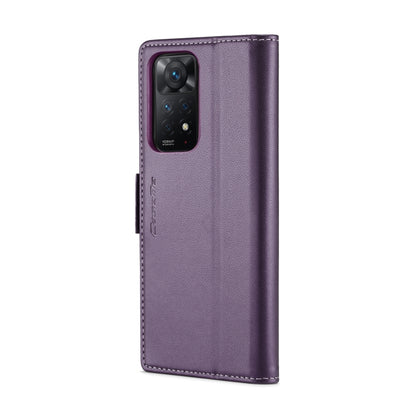 CaseMe 023 Butterfly Buckle Litchi Texture RFID Anti-theft Leather Phone Case For Xiaomi Redmi Note 11 Pro 5G Global/Redmi Note 11 Pro Global(Pearly Purple) - Redmi Note 11 Pro Case by CaseMe | Online Shopping South Africa | PMC Jewellery