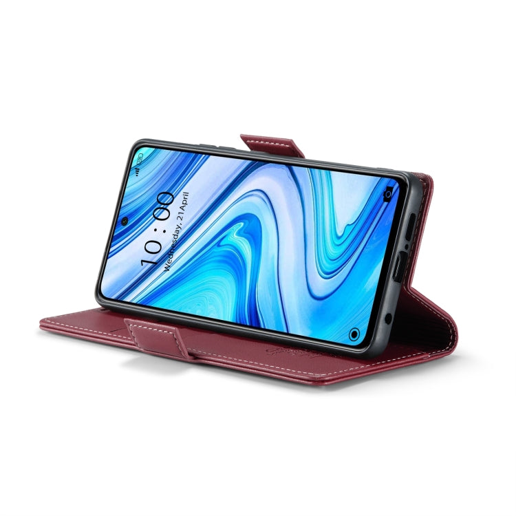 For Xiaomi Redmi Note 9S/Note 9 Pro/Note 9 Pro Max CaseMe 023 Butterfly Buckle Litchi Texture RFID Anti-theft Leather Phone Case(Wine Red) - Xiaomi Cases by CaseMe | Online Shopping South Africa | PMC Jewellery