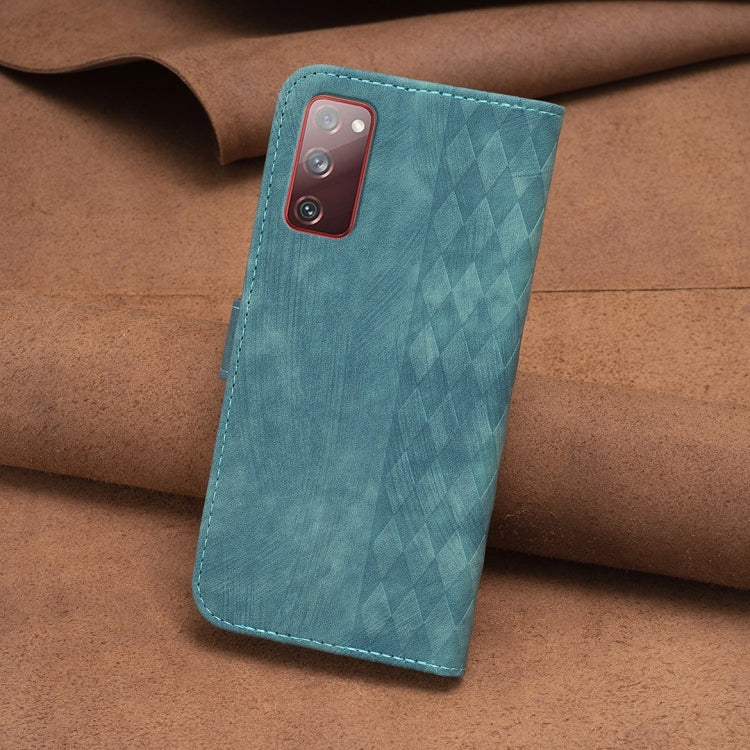 For Samsung Galaxy S20 FE Plaid Embossed Leather Phone Case(Green) - free shipping - PMC TechLife - Order now!
