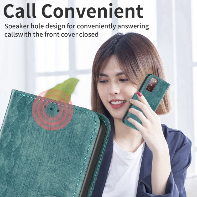 For Samsung Galaxy S20 FE Plaid Embossed Leather Phone Case(Green) - free shipping - PMC TechLife - Order now!