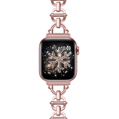 Ladder Buckle Metal Watch Band For Apple Watch 8 45mm(Pink) - Watch Bands by PMC Jewellery | Online Shopping South Africa | PMC Jewellery