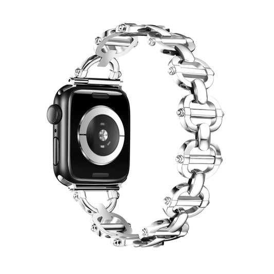 Ladder Buckle Metal Watch Band For Apple Watch SE 2022 44mm(Silver) - Watch Bands by PMC Jewellery | Online Shopping South Africa | PMC Jewellery