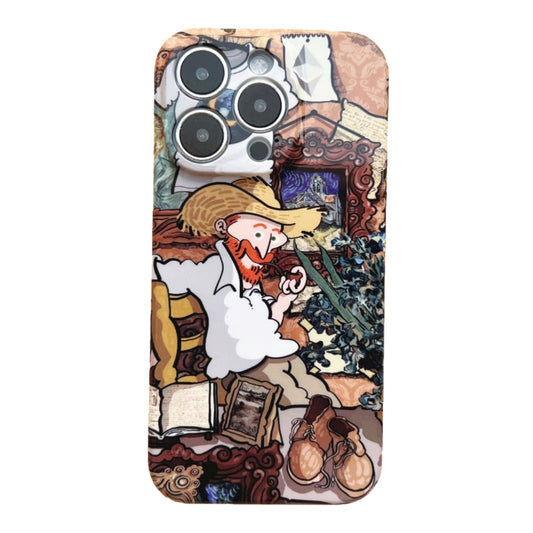 For iPhone 14 Plus Precise Hole Oil Painting Pattern PC Phone Case(Tobacco Pipe) - iPhone 14 Plus Cases by PMC Jewellery | Online Shopping South Africa | PMC Jewellery