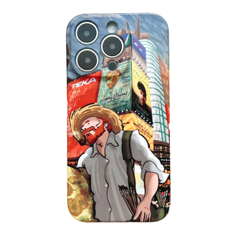 For iPhone 14 Plus Precise Hole Oil Painting Pattern PC Phone Case(Edifice) - iPhone 14 Plus Cases by PMC TechLife | Online Shopping South Africa | PMC TechLife