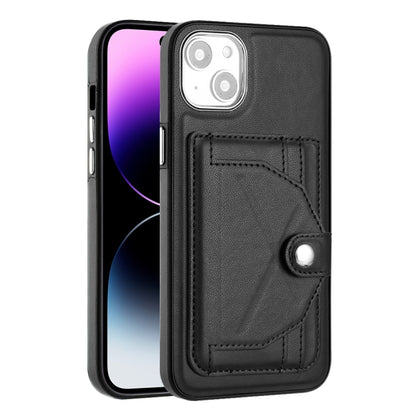 For iPhone 14 Plus Shockproof Leather Phone Case with Card Holder(Black) - iPhone 14 Plus Cases by PMC Jewellery | Online Shopping South Africa | PMC Jewellery