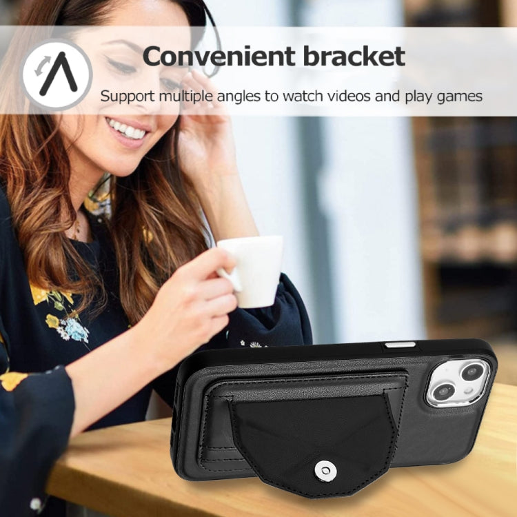 For iPhone 14 Plus Shockproof Leather Phone Case with Card Holder(Black) - free shipping - PMC TechLife - Order now!