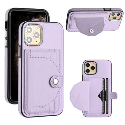 For iPhone 11 Pro Shockproof Leather Phone Case with Card Holder(Purple) - iPhone 11 Pro Cases by PMC Jewellery | Online Shopping South Africa | PMC Jewellery