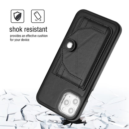 For iPhone 11 Pro Max Shockproof Leather Phone Case with Card Holder(Black) - iPhone 11 Pro Max Cases by PMC Jewellery | Online Shopping South Africa | PMC Jewellery