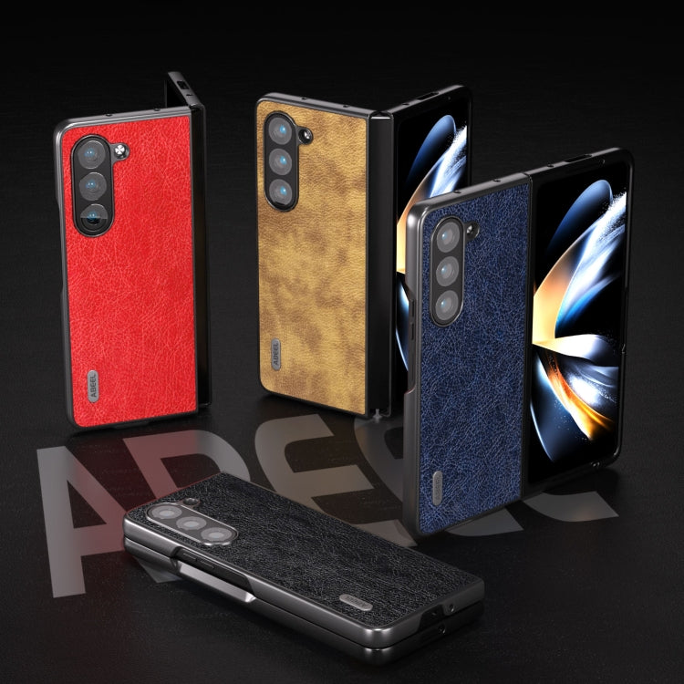 For Samsung Galaxy Z Fold5 ABEEL Retro Litchi Texture PU Phone Case(Black) - free shipping - PMC TechLife - Order now!
