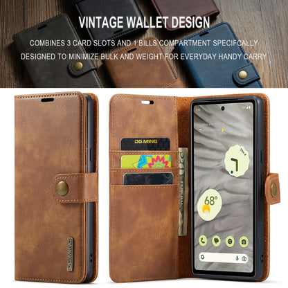 For Google Pixel 7A DG.MING Crazy Horse Texture Detachable Magnetic Leather Phone Case(Brown) - Google Cases by DG.MING | Online Shopping South Africa | PMC Jewellery