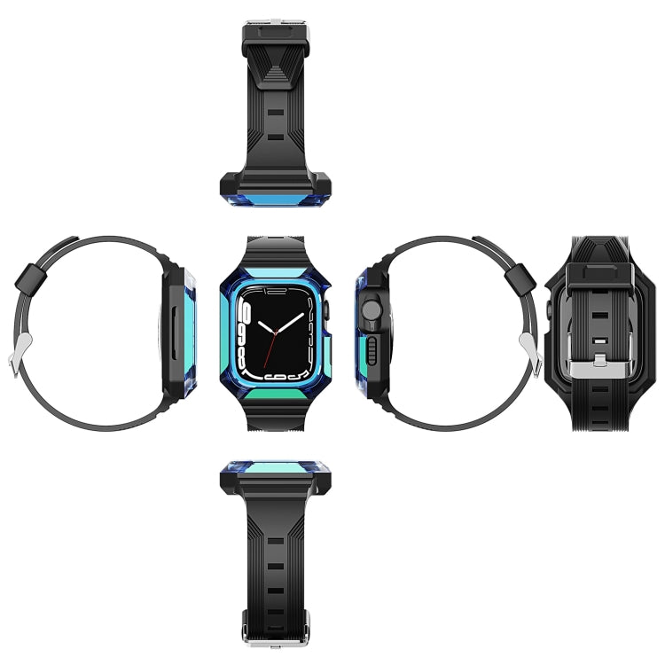 Armor Case Integrated TPU Watch Band For Apple Watch 3 38mm(Blue) - Watch Bands by PMC TechLife | Online Shopping South Africa | PMC TechLife