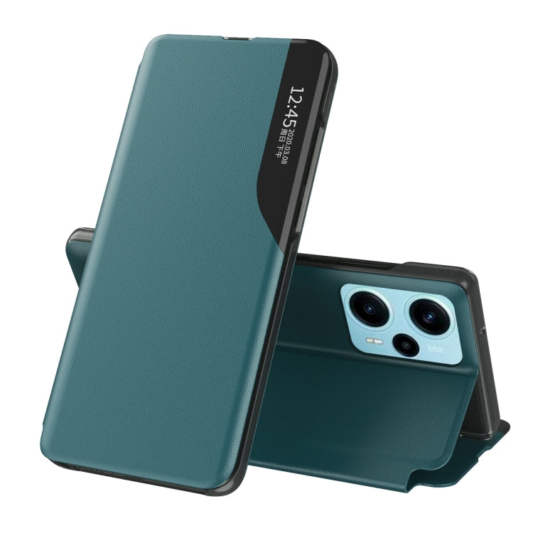 For Xiaomi Poco F5 Side Display Adsorption Leather Phone Case(Green) - free shipping - PMC TechLife - Order now!
