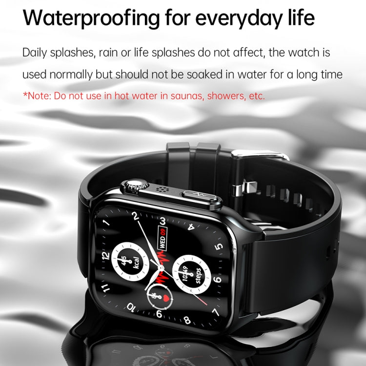 TK12 1.96 inch IP67 Waterproof Leather Band Smart Watch Supports ECG / Remote Families Care / Bluetooth Call / Body Temperature Monitoring(Black) - Smart Watches by PMC Jewellery | Online Shopping South Africa | PMC Jewellery