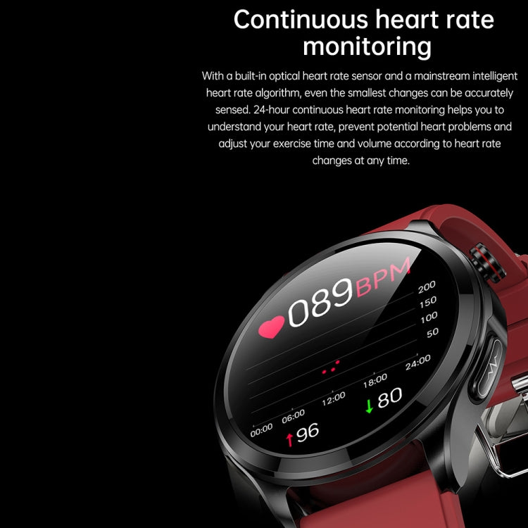 TK22 1.39 inch IP67 Waterproof Silicone Band Smart Watch Supports ECG / Non-invasive Blood Sugar(Red) - Smart Watches by PMC Jewellery | Online Shopping South Africa | PMC Jewellery