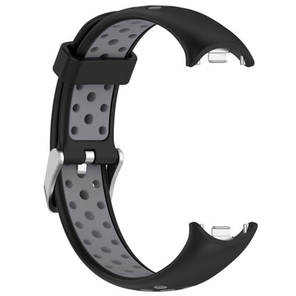 For Xiaomi Mi Band 8 Two-color Steel Plug Silicone Watch Band(Black Grey) - Watch Bands by PMC Jewellery | Online Shopping South Africa | PMC Jewellery