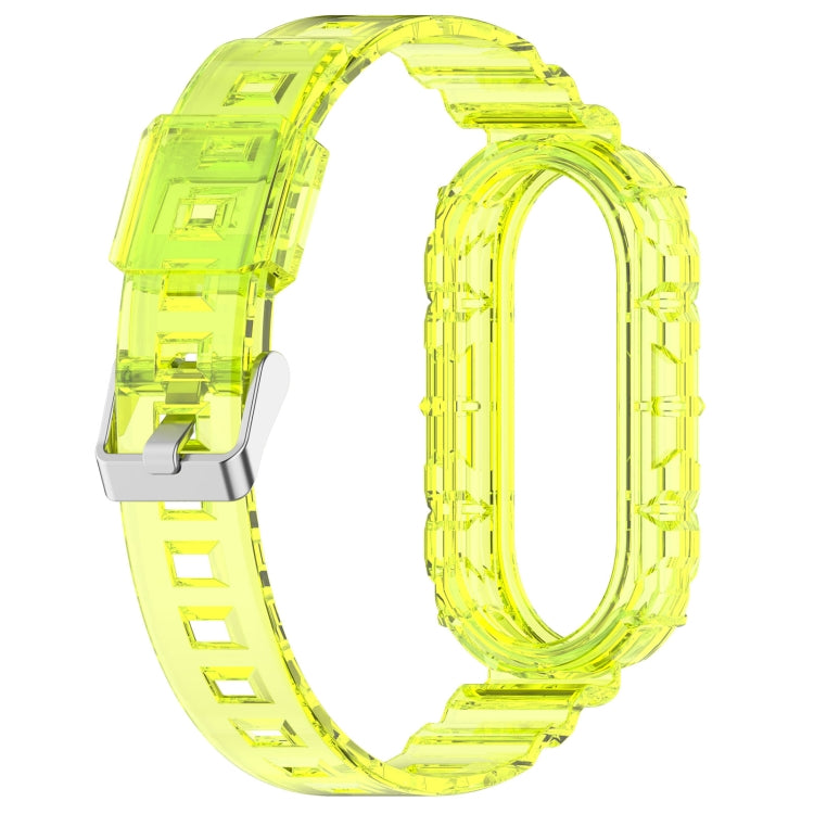 For Xiaomi Mi Band 8 Integrated Transparent Silicone Watch Band(Yellow) - Watch Bands by PMC Jewellery | Online Shopping South Africa | PMC Jewellery