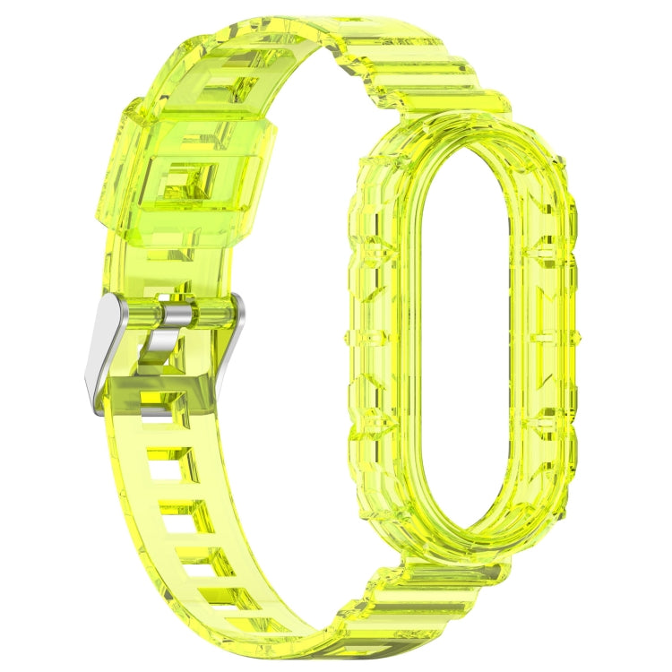 For Xiaomi Mi Band 8 Integrated Transparent Silicone Watch Band(Yellow) - Watch Bands by PMC Jewellery | Online Shopping South Africa | PMC Jewellery