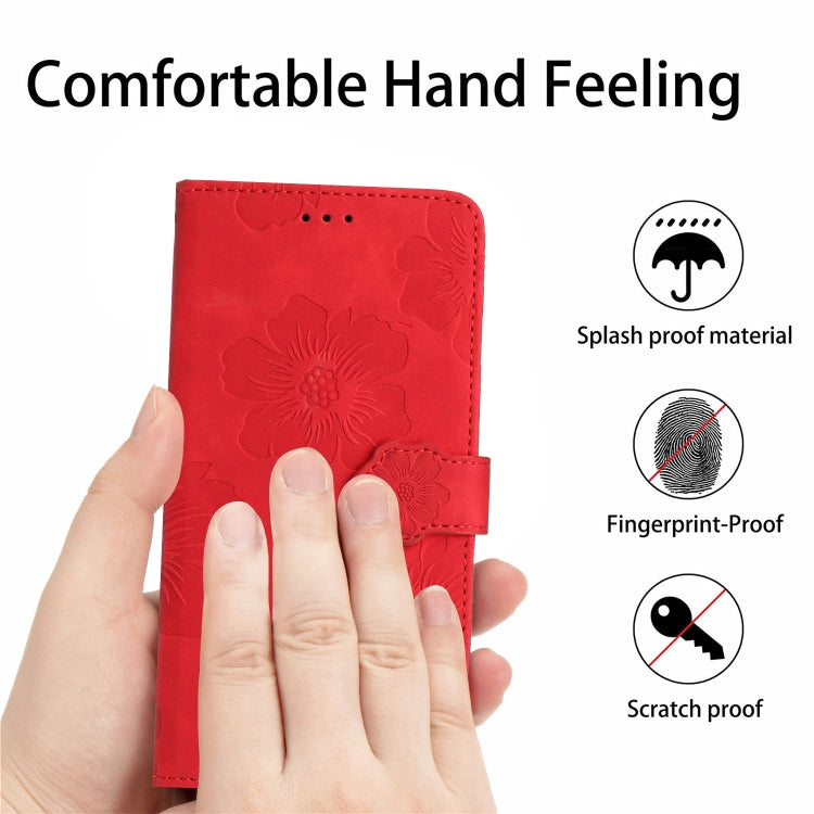 For Xiaomi Redmi 9 Flower Embossing Pattern Leather Phone Case(Red) - free shipping - PMC TechLife - Order now!