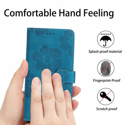 For Xiaomi Redmi Note 11 4G Global / Note 11S Flower Embossing Pattern Leather Phone Case(Blue) - Xiaomi Cases by PMC Jewellery | Online Shopping South Africa | PMC Jewellery