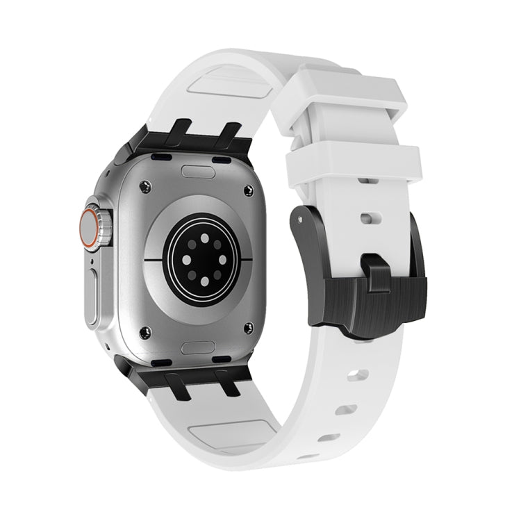 AP Silicone Watch Band For Apple Watch Ultra 49mm(Black White) - Watch Bands by PMC TechLife | Online Shopping South Africa | PMC TechLife