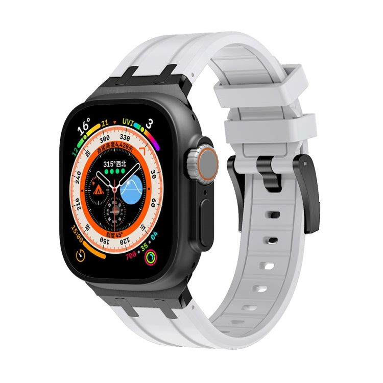 AP Silicone Watch Band For Apple Watch 8 41mm(Black White) - Watch Bands by PMC TechLife | Online Shopping South Africa | PMC TechLife