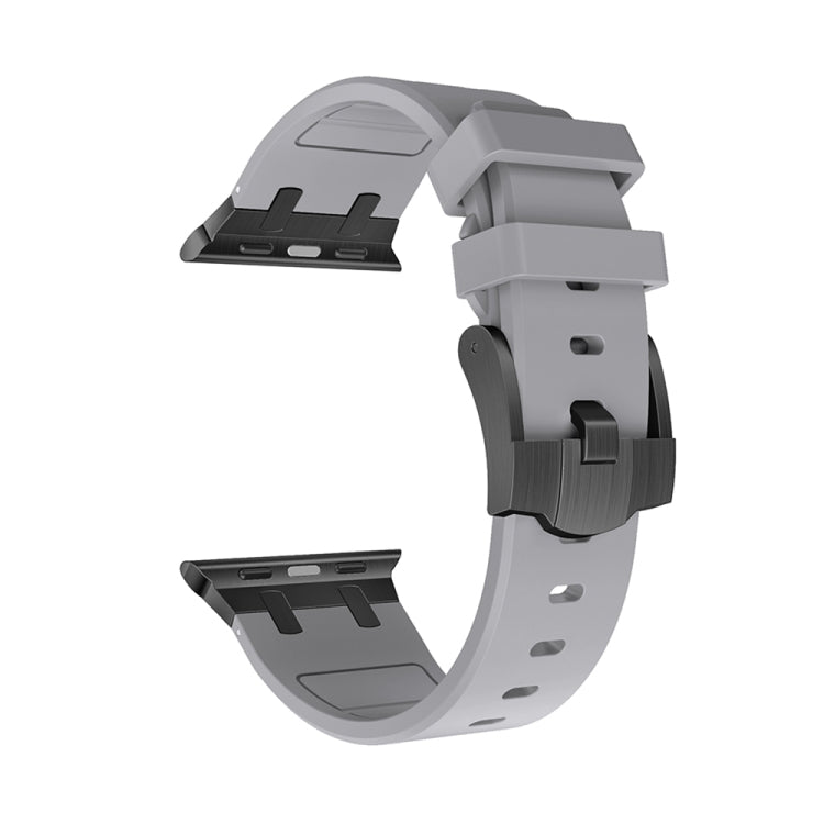 AP Silicone Watch Band For Apple Watch 7 41mm(Black Grey) - Watch Bands by PMC TechLife | Online Shopping South Africa | PMC TechLife