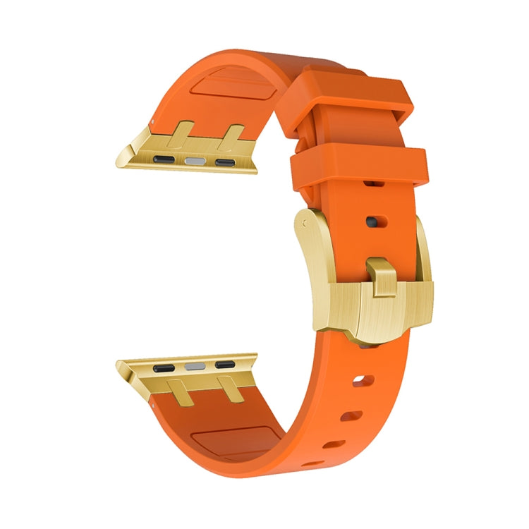 AP Silicone Watch Band For Apple Watch 7 45mm(Gold Orange) - Watch Bands by PMC Jewellery | Online Shopping South Africa | PMC Jewellery