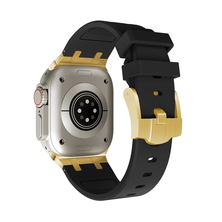 AP Silicone Watch Band For Apple Watch SE 40mm(Gold Black) - Watch Bands by PMC TechLife | Online Shopping South Africa | PMC TechLife